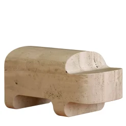 Scultura in Marmo Beige Safari Ippopotamo di Matteo Ragni