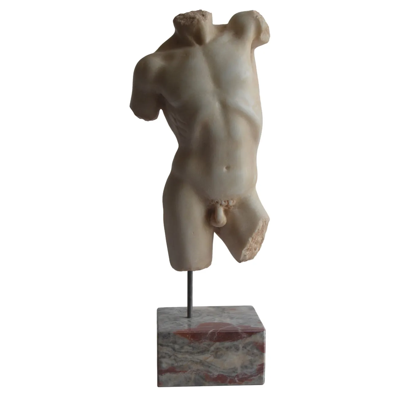 Scultura in marmo di Carrara Torso di Marte con base