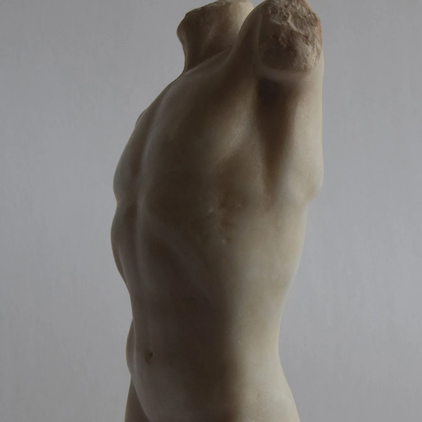 Scultura in marmo di Carrara Torso di Marte con base