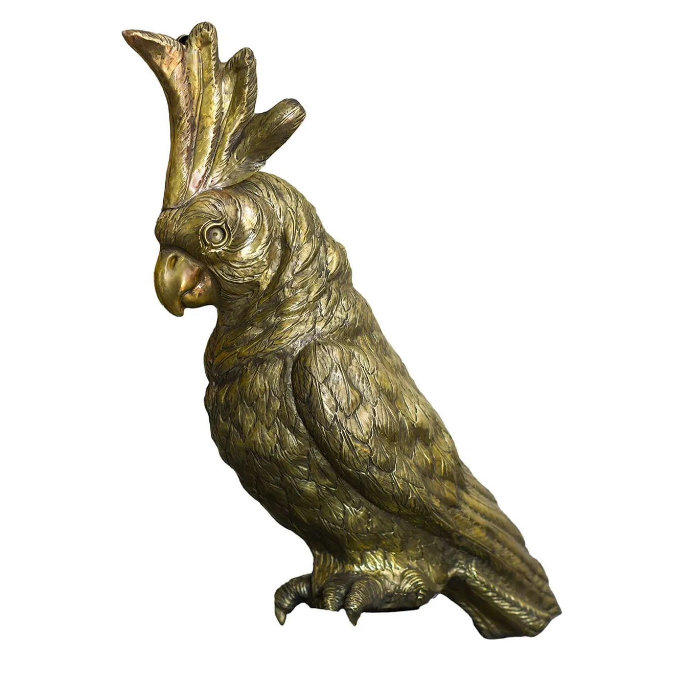 Scultura in Ottone a Forma di Pappagallo