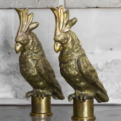 Scultura in Ottone a Forma di Pappagallo
