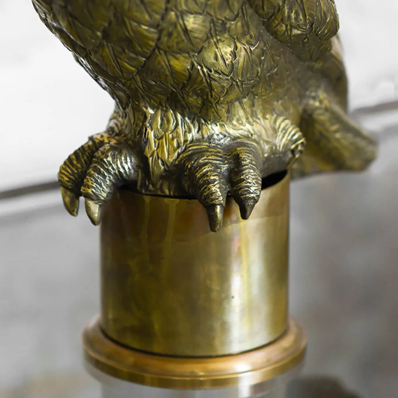 Scultura in Ottone a Forma di Pappagallo