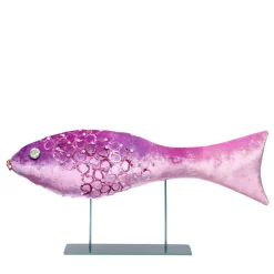 Scultura in velluto di pesce gioioso rosa