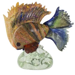 Scultura in vetro di Murano con pesce tropicale