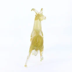 Scultura in vetro di Murano con stambecco dorato