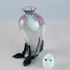 Scultura in vetro veneziano di Eliana Gerotto con piccione macchiato