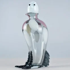 Scultura in vetro veneziano di Eliana Gerotto con piccione macchiato