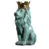 Scultura Leone stilizzato seduto in bronzo