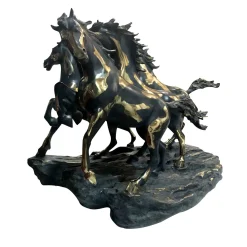 Scultura Mandria Cavalli in bronzo