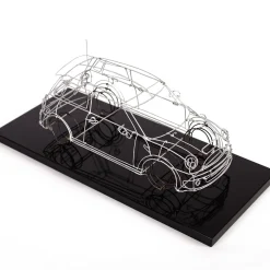Scultura Mini Cooper in filo metallico