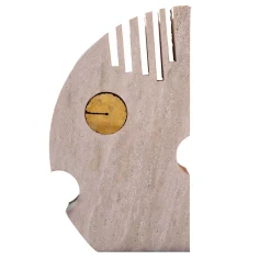 Scultura Moon Double Face in Travertino Romano e Persiano