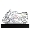 Scultura Moto da corsa in filo metallico