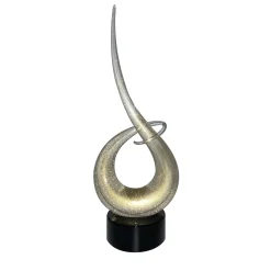 Scultura Nodus in cristallo e oro