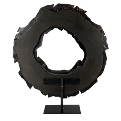 Scultura Néra in ceramica con piedistallo di Gabriele Mengoni