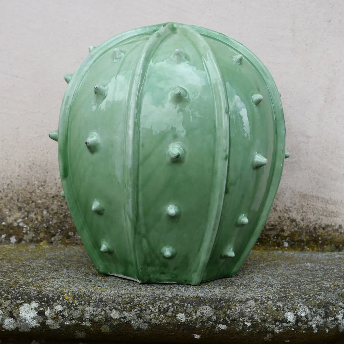Scultura rotonda verde Cactus