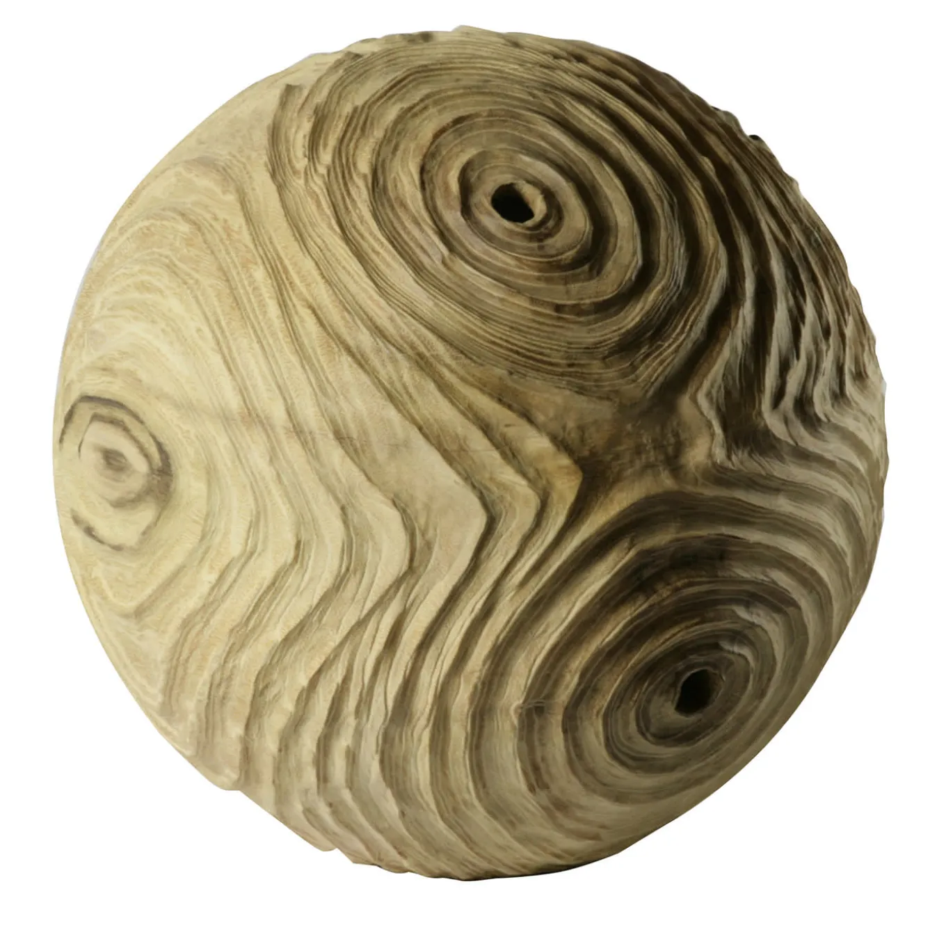 Scultura sferica di locuste nere di forma cava Impossiballs