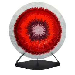 Scultura Target in vetro di Murano e marmo di Carrara