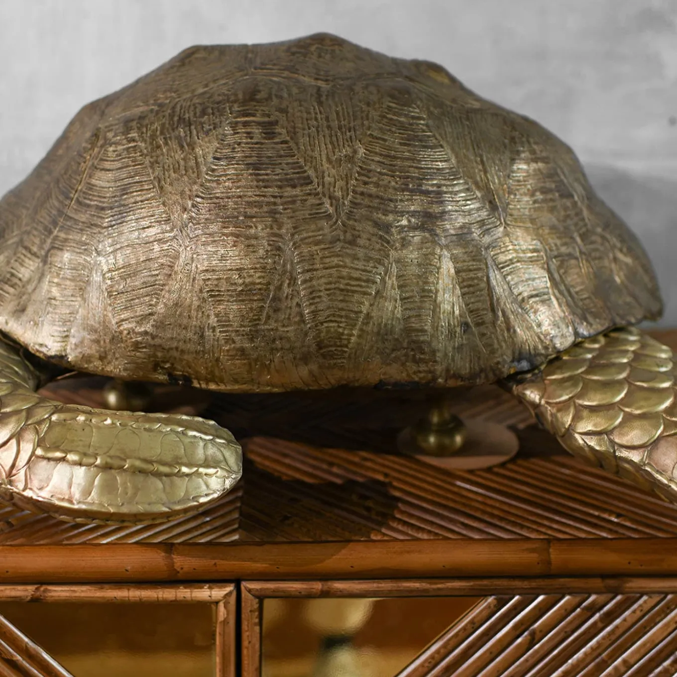 Scultura Tartaruga Grande in Ottone