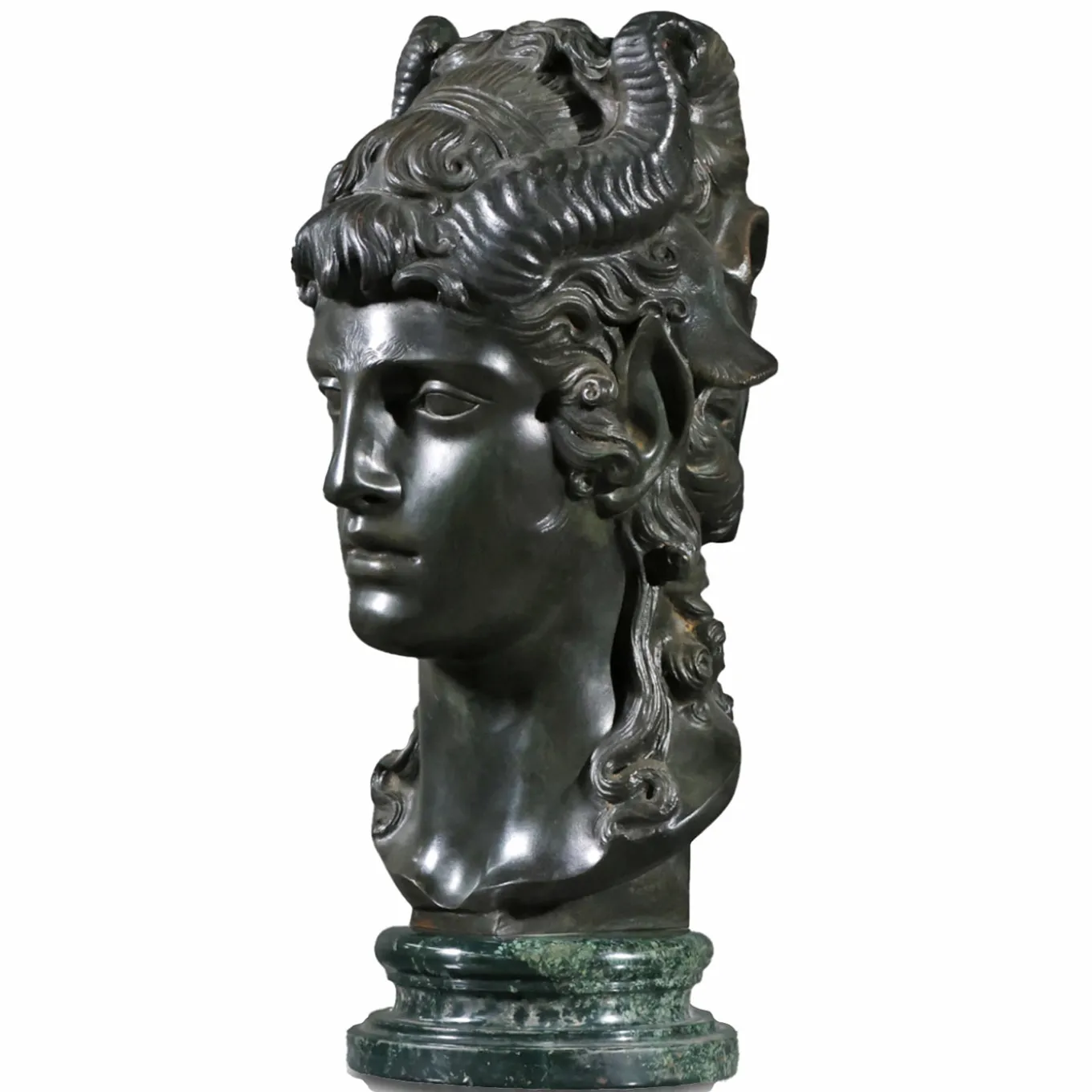 Scultura Testa Bucranio in bronzo
