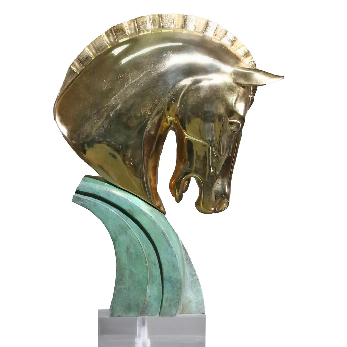 Scultura testa di cavallo Moderna in bronzo