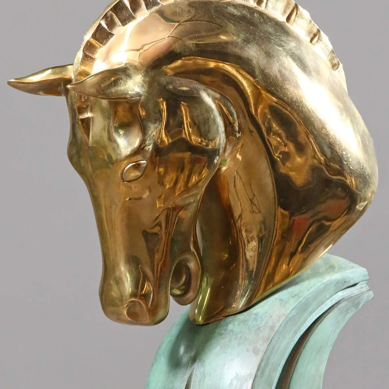 Scultura testa di cavallo Moderna in bronzo