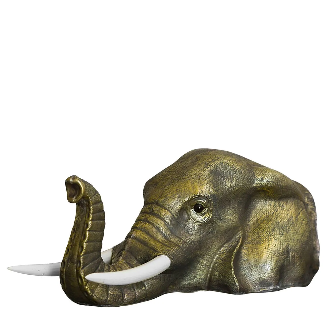Scultura Testa di Elefante in Ottone