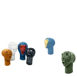 Scultura testa di scimmia nera