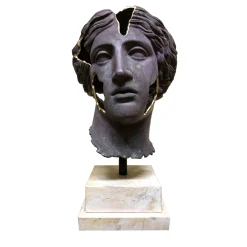 Scultura Testa di Venere Frammento in Bronzo