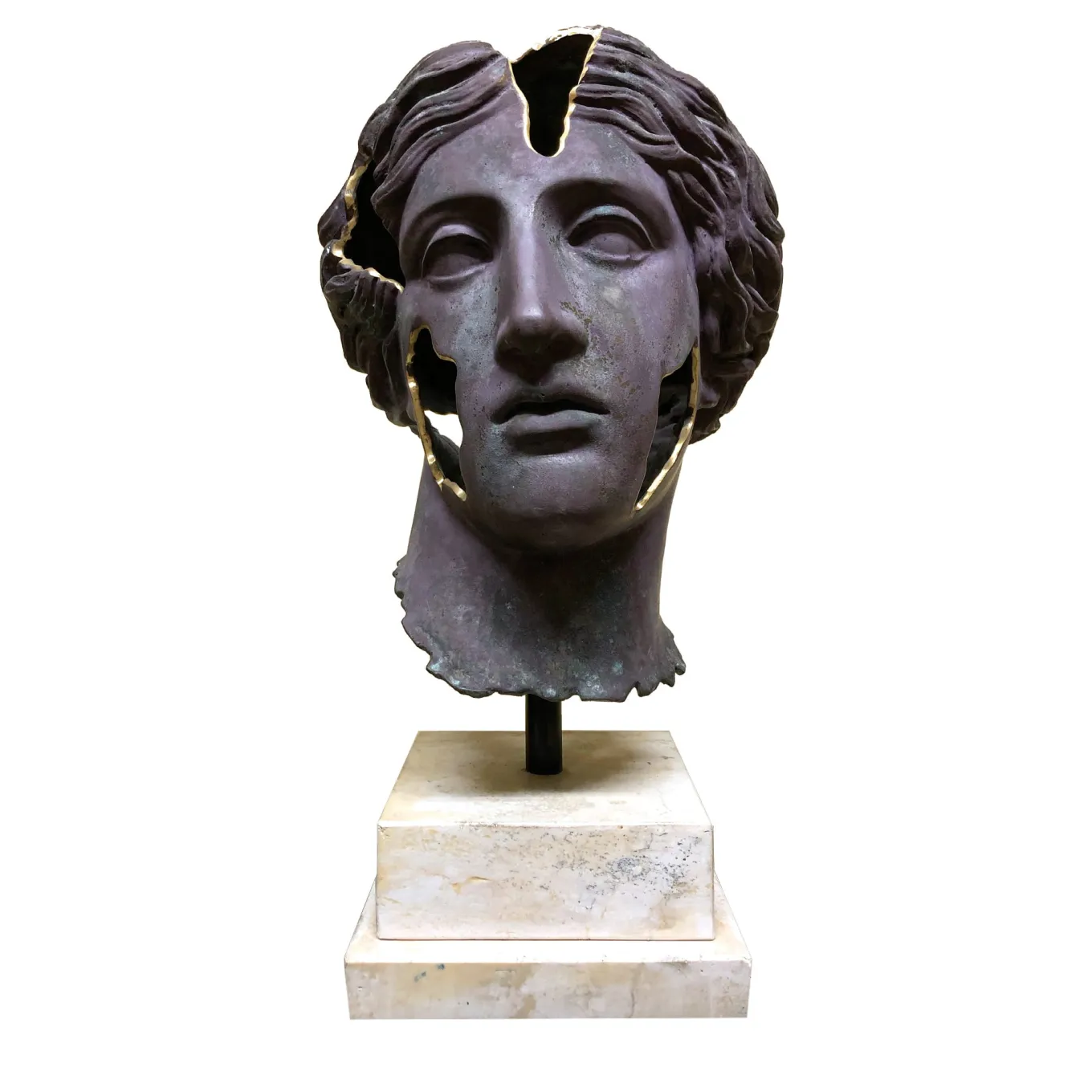 Scultura Testa di Venere Frammento in Bronzo