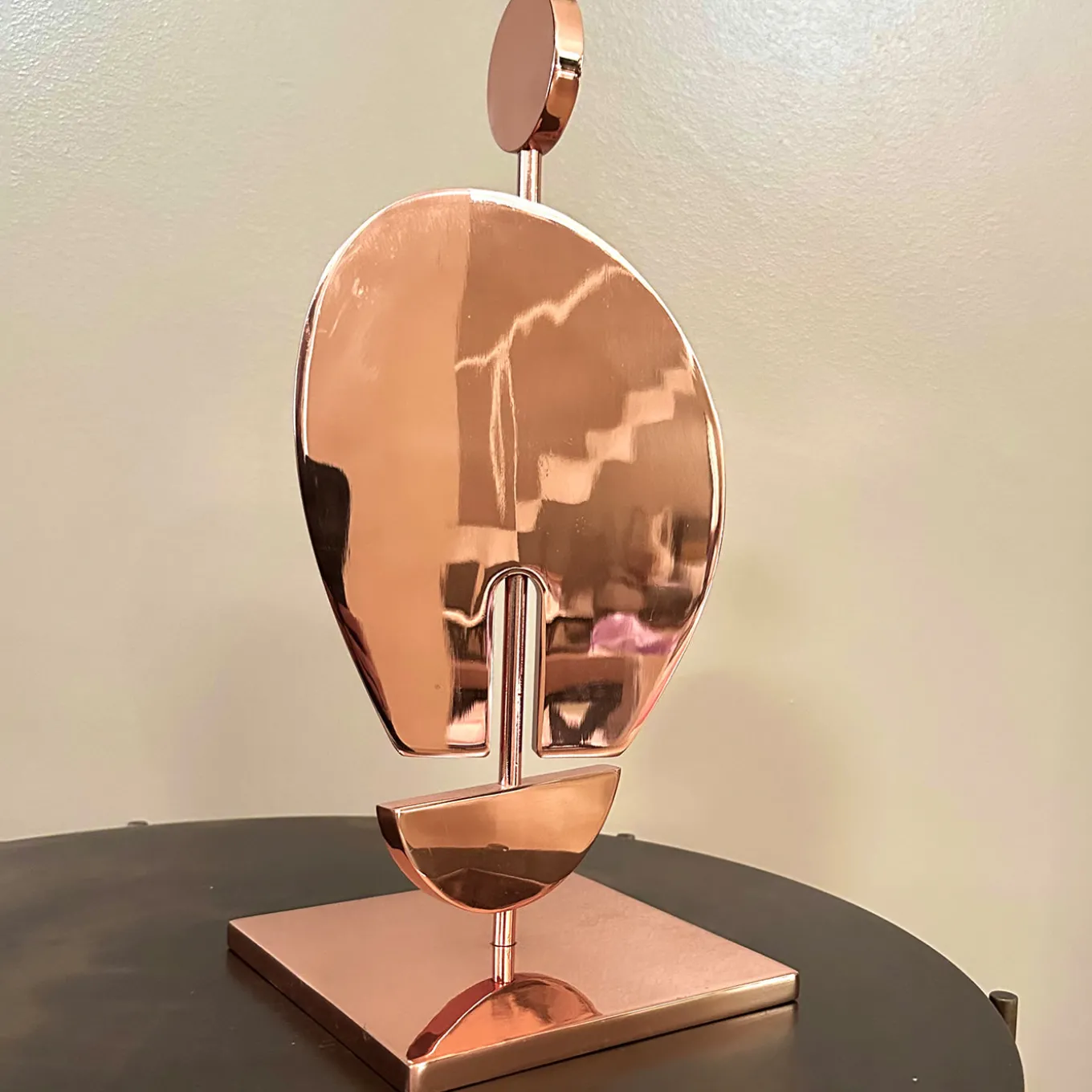 Scultura Umanoide in Ottone e Galvanica Rame Rosa Lucido