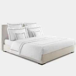 Set copripiumino BACCHETTA in cotone satinato bianco