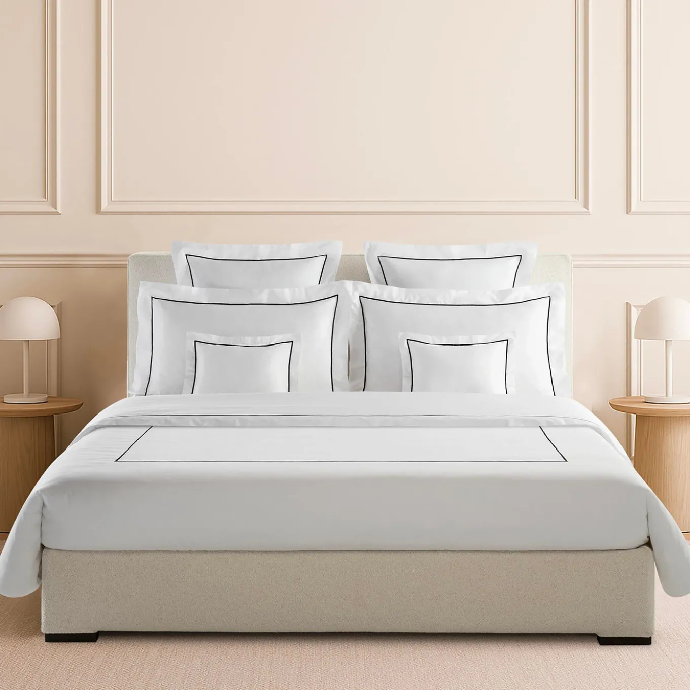 Set copripiumino BACCHETTA in cotone satinato bianco