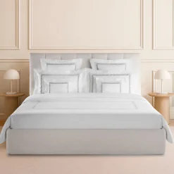 Set copripiumino Botero ricamato in cotone percalle bianco
