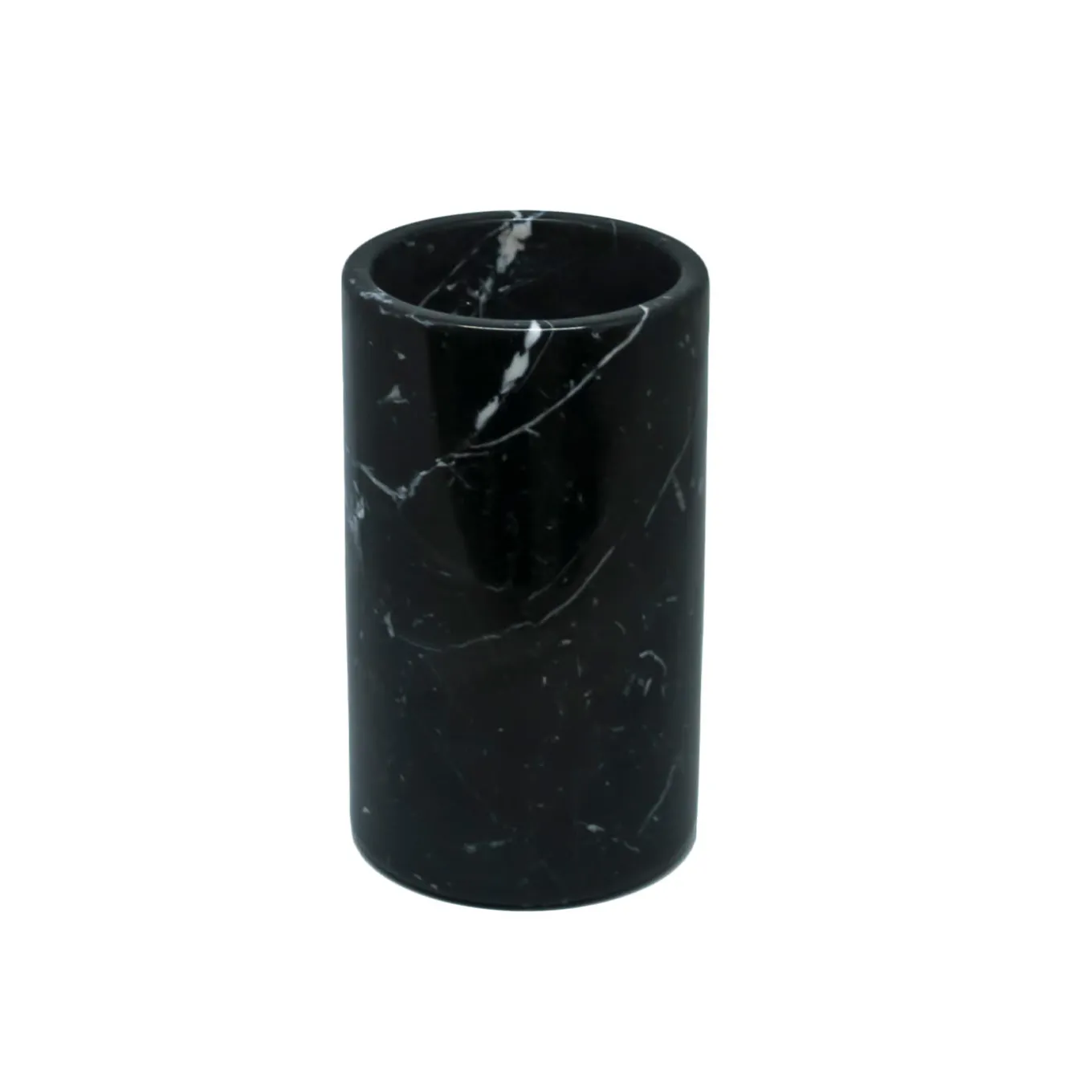 Set da bagno rotondo in marmo nero di Marquina con vassoio Spa