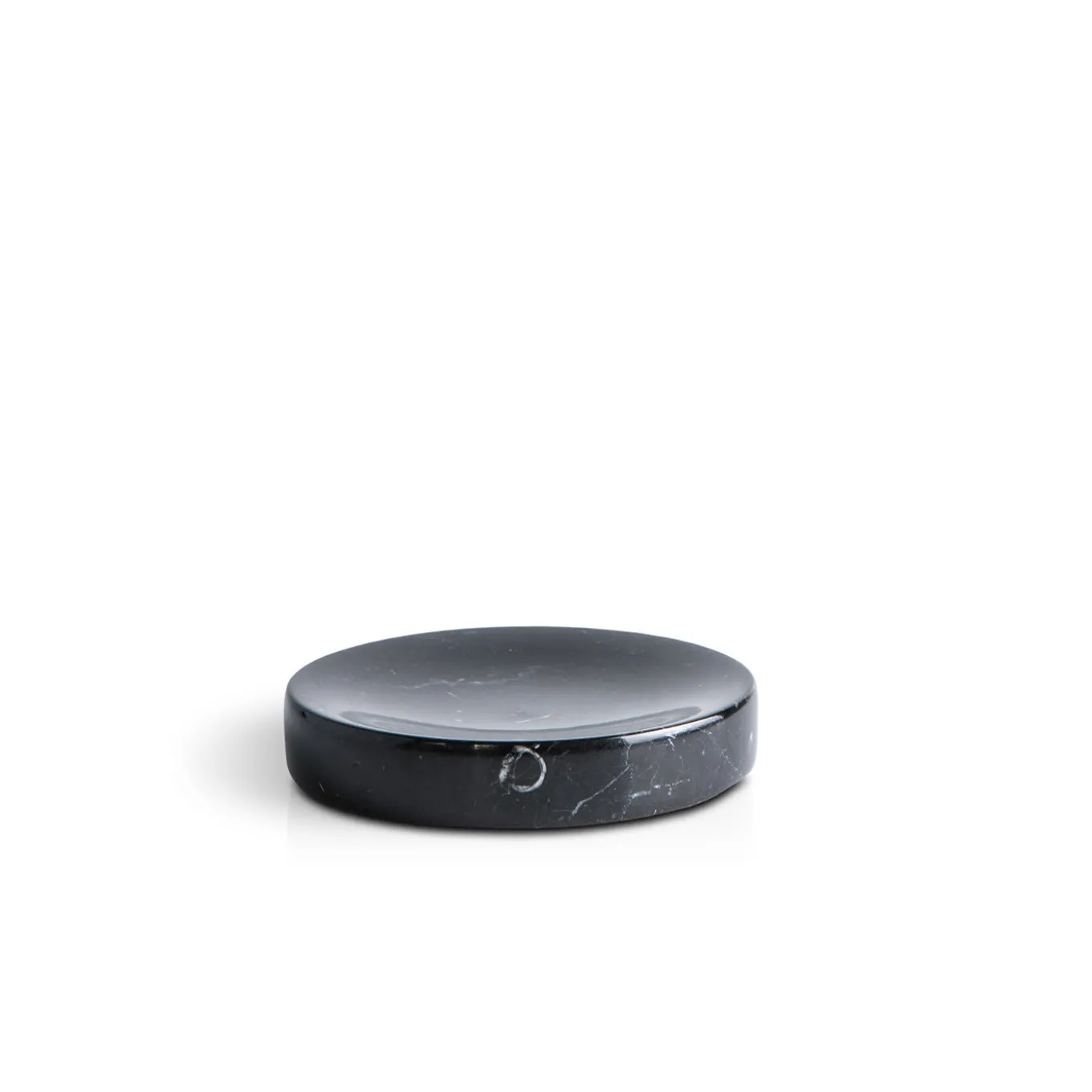 Set da bagno rotondo in marmo nero di Marquina con vassoio Spa