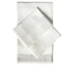 Set da letto in lino bianco con macramè