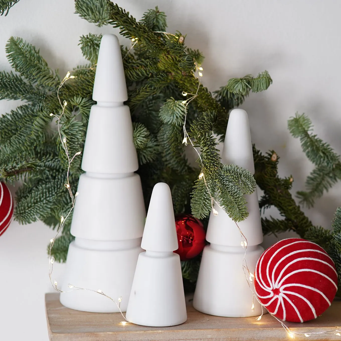 Set di 3 alberi di Natale in marmo bianco extra di Carrara