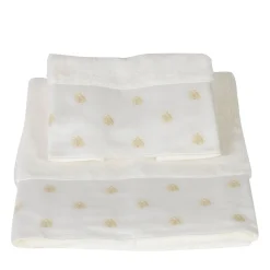 Set di 2 asciugamani Api in raso bianco