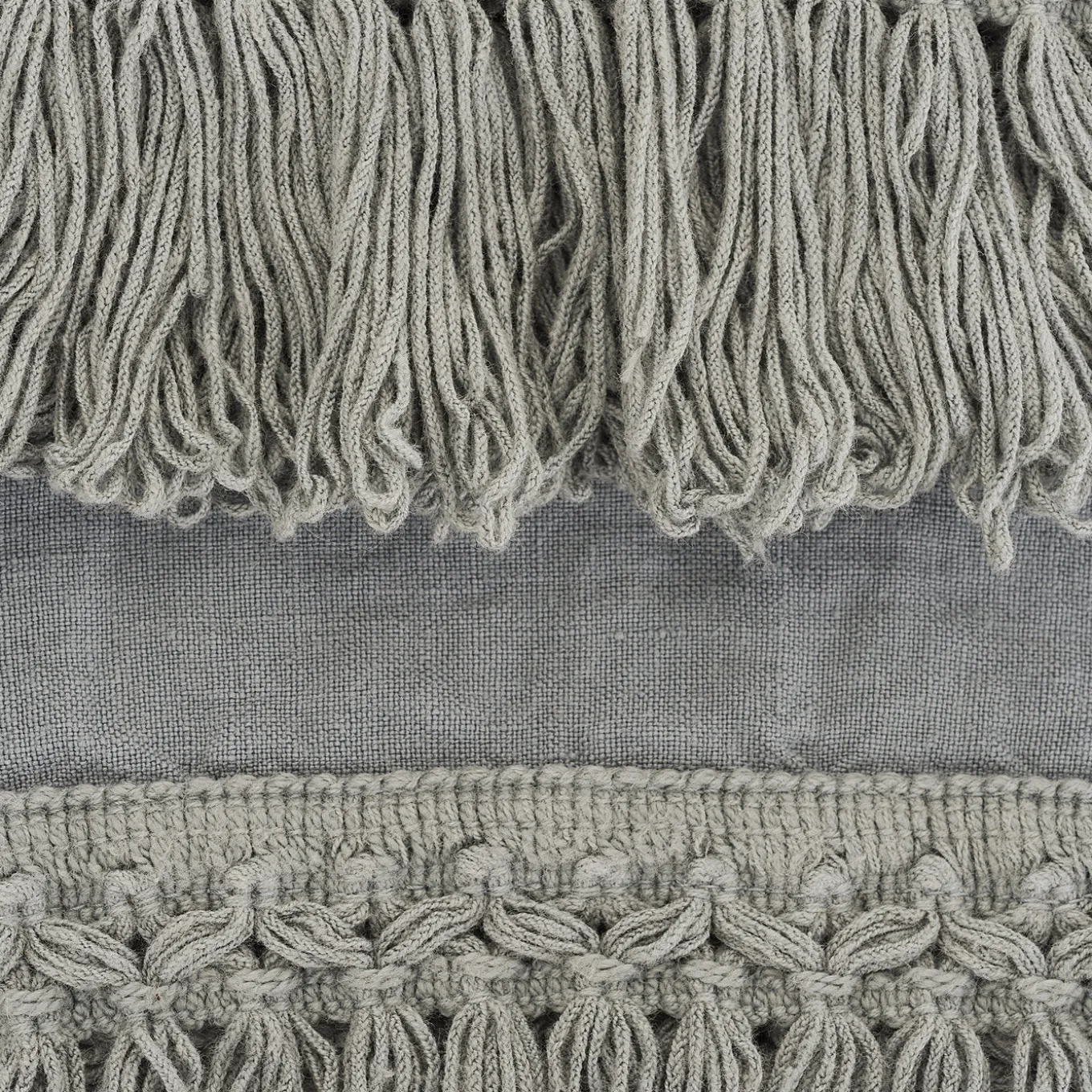 Set di 2 asciugamani in lino blu chiaro con lunghe frange