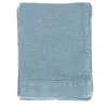 Set di 4 asciugamani in lino blu chiaro