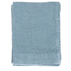 Set di 4 asciugamani in lino blu chiaro