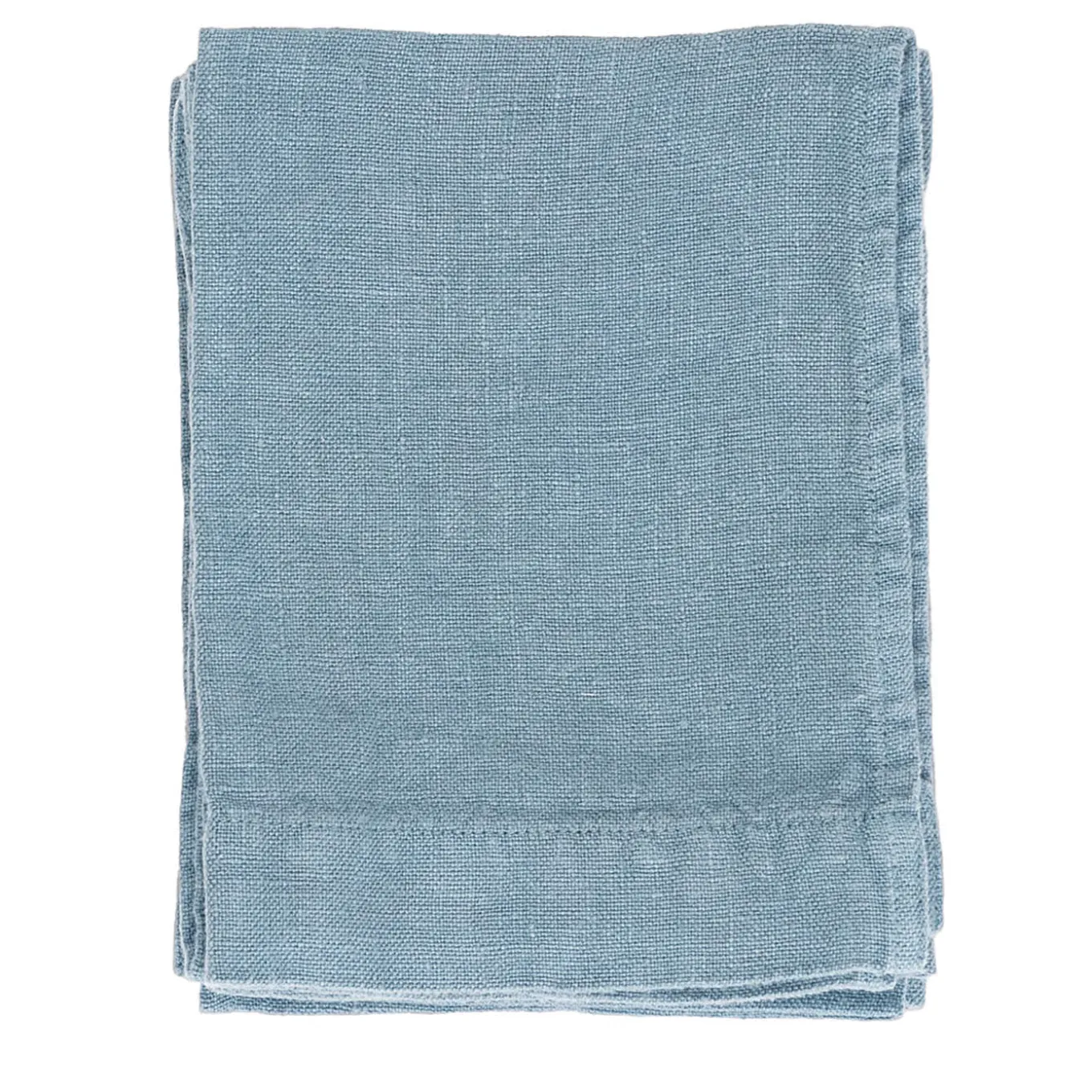 Set di 4 asciugamani in lino blu chiaro