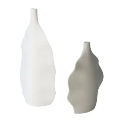 Set di 2 bottiglie decorative in ceramica a onde marine