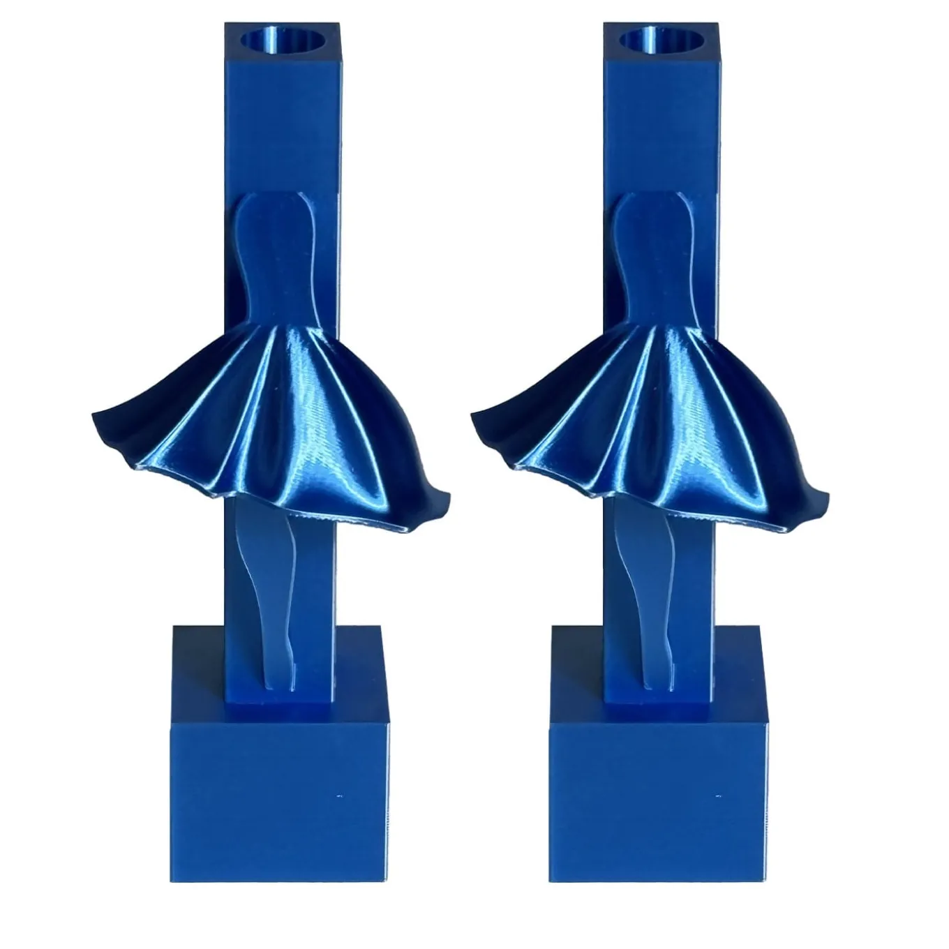 Set di 2 candelabri stampati in 3D Tin Soldiers Blu