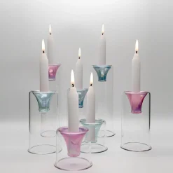 Set di 3 candelabri Tharros blu