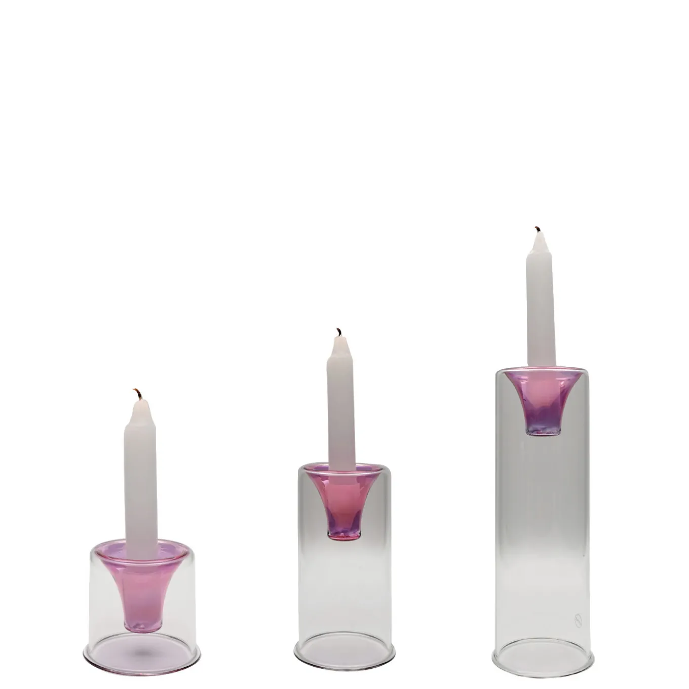 Set di 3 candelabri Tharros rosa