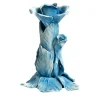 Set di 2 candelieri in ceramica a forma di rosa azzurra