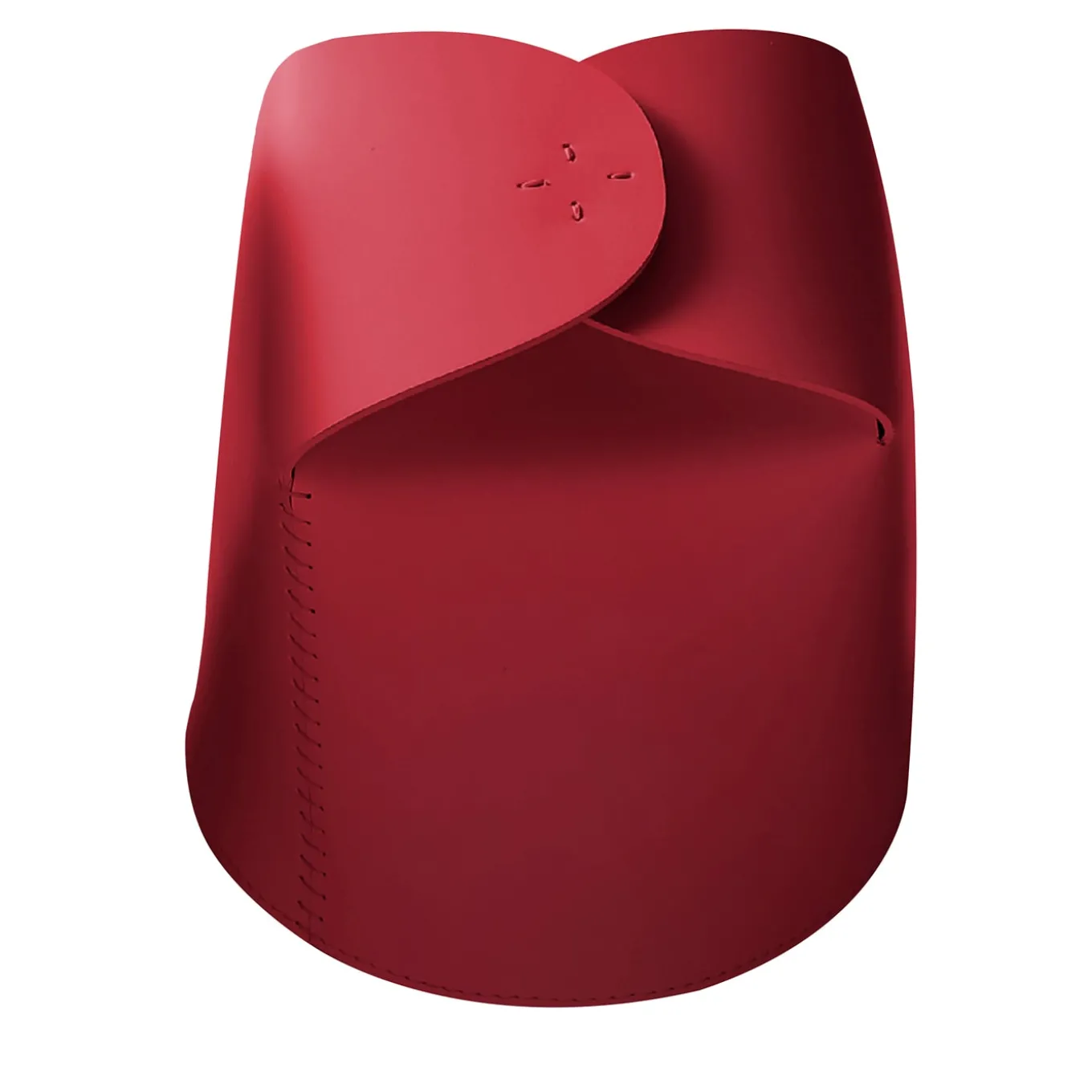 Set di 2 cestini Bloom in pelle rossa di Viola Tonucci