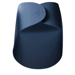 Set di 2 cestini Bloom in pelle blu di Viola Tonucci