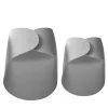 Set di 2 cestini Bloom in pelle grigio chiaro di Viola Tonucci